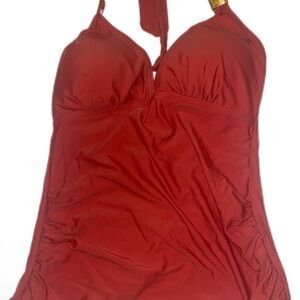 Red Halter Swimsuit Top